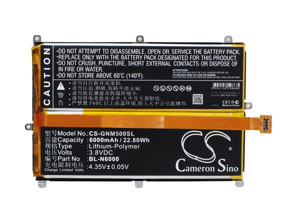 CS-GNM500SL : Battery for GIONEE M5 - Replaces GIONEE BL-N6000