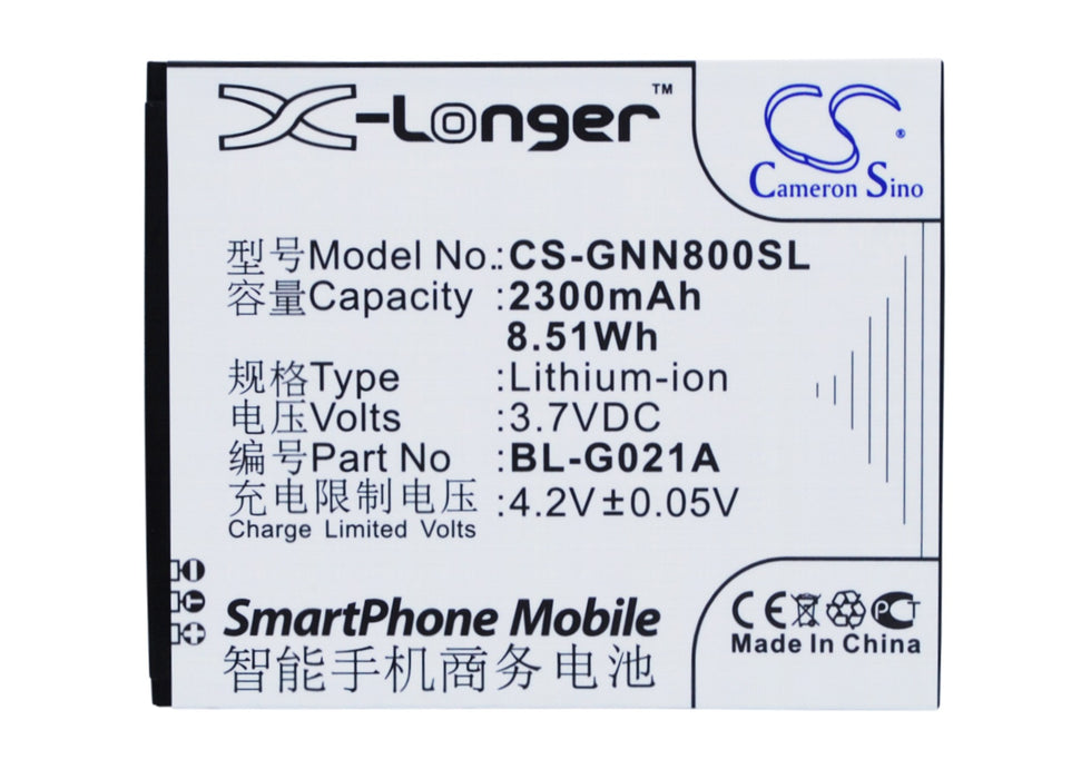 CS-GNN800SL : Battery for GIONEE GN800, GN708T, GN708W and others - Replaces GIONEE BL-G021A