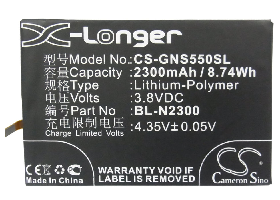 CS-GNS550SL : Battery for GIONEE S5.5, GN9000 - Replaces GIONEE BL-N2300