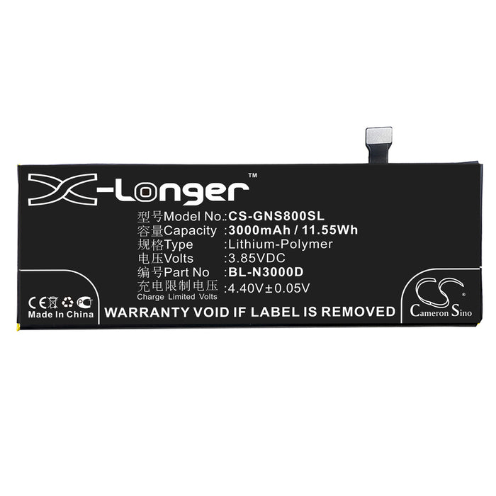 CS-GNS800SL : Battery for GIONEE Elife S8, GN9011, GN9011L - Replaces GIONEE BL-N3000D