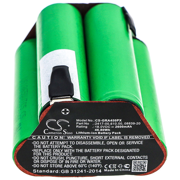 CS-GRA450PX : Battery for Gardena Accucut 400Li, Accucut 450Li, 02417-20 - Replaces Gardena 2417-00.610.00, 08839-20