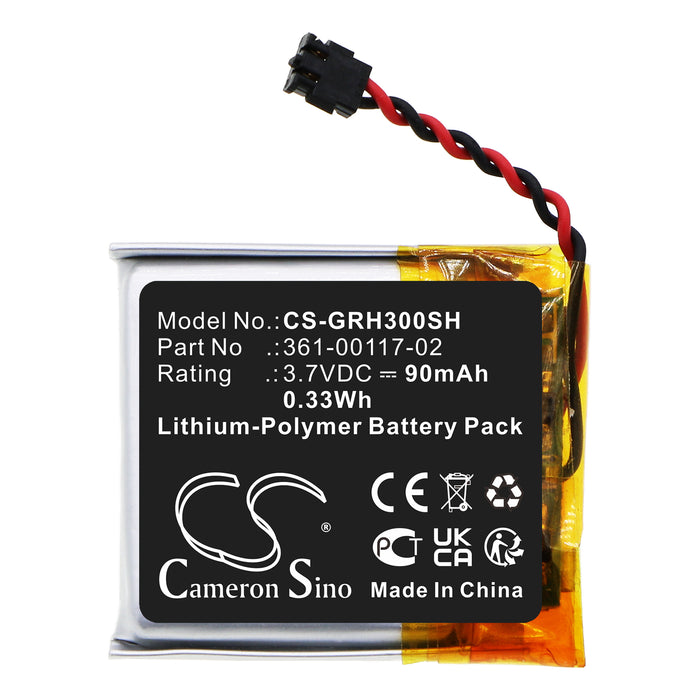 CS-GRH300SH : Battery for Garmin Forerunner 30 - Replaces Garmin 361-00117-02