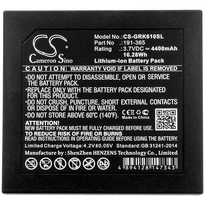 CS-GRK610SL : Battery for GE Druck IO620, DPI 620/G, Druck DPI620 Genii - Replaces GE 191-365, 191-356