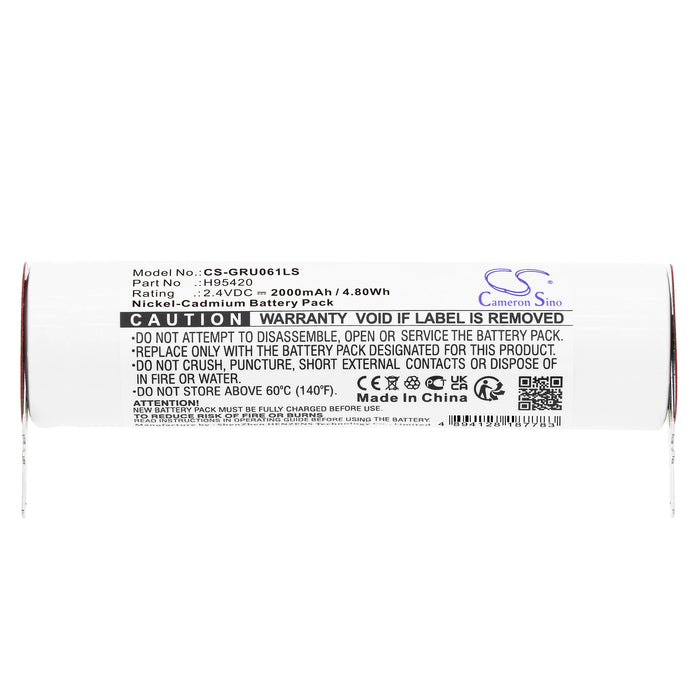 CS-GRU061LS : Battery for Legrand 061892, 2KRMT 23/43, 160SCKT2AX - Replaces Legrand H95420