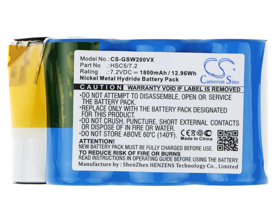 CS-GSW200VX : Battery for Gtech SW01, SW02, SW04 and others - Replaces Gtech HSC5/7.2, AS-193CRN, 2-01-033 and others