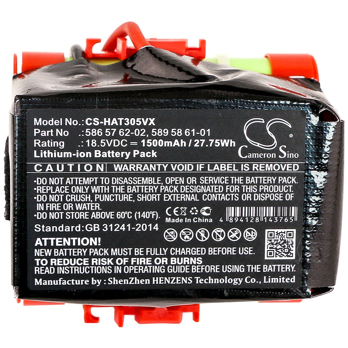 CS-HAT305VX : Battery for Gardena R40, R50, R70 and others - Replaces Gardena 586 57 62-02, 589 58 61-01