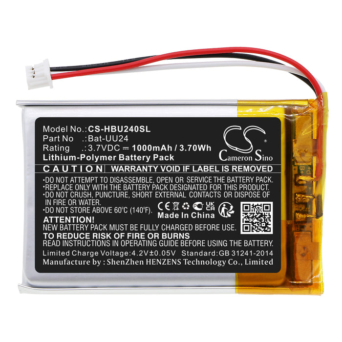 CS-HBU240SL : Battery for GHB UU24, UU24RX - Replaces GHB Bat-UU24