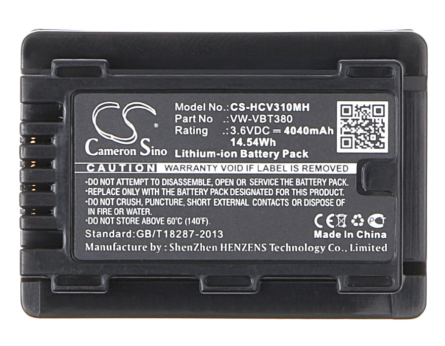 CS-HCV310MH : Battery for Panasonic HC-W570, HC-W580, HC-W850EB and others - Replaces Panasonic VW-VBT380