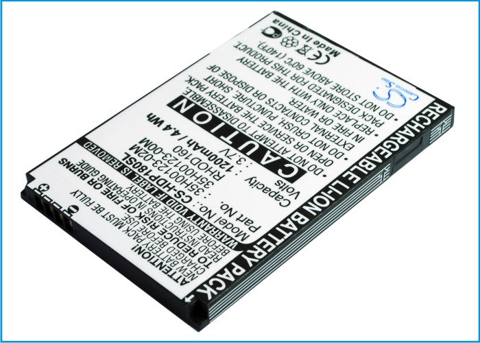 CS-HDP180SL : Battery for T-Mobile Touch Pro 2, MDA Vario V, Wing II and others - Replaces T-Mobile 35H00123-22M, 35H00123-03M, BA S420 and others