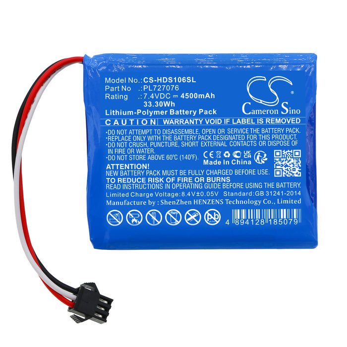 CS-HDS106SL : Battery for Hantek DSO-1062B, DSO-1202B, DSO-1202S - Replaces Hantek PL727076