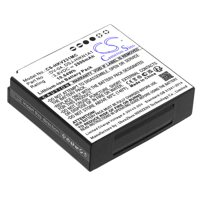 CS-HKV231MC : Battery for Hikvision DS-MH2311, DS-MH1310-N1, DSJ-HIKN1A1 - Replaces Hikvision DV-04, DS-MH1310-N1(B), DSJ-HIKN1A1