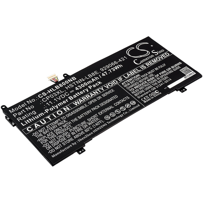 CS-HLB800NB : Battery for HP Spectre x360 13 Convertible, Spectre x360 Convertible, Spectrex360 Convertible 13 and others - Replaces HP CP03XL, CP03060XL, HSTNN-LB8E and others