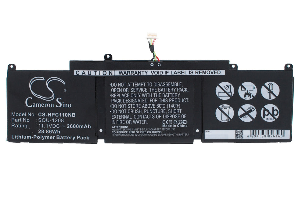 CS-HPC110NB : Battery for HP Chromebook 11, Chromebook 11 G1, Chromebook 11-1101 and others - Replaces HP SQU-1208