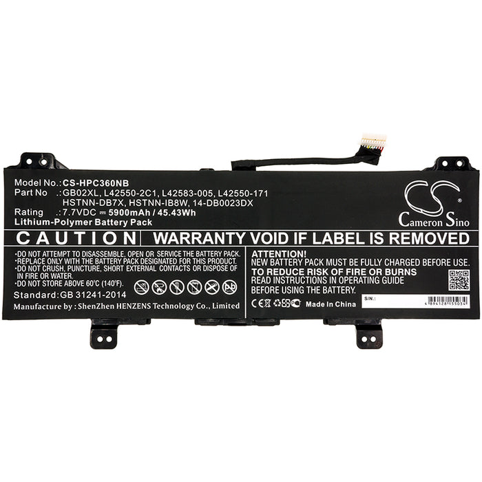 CS-HPC360NB : Battery for HP Chromebook X360 11 - Replaces HP GB02XL, L42550-2C1, L42583-005 and others