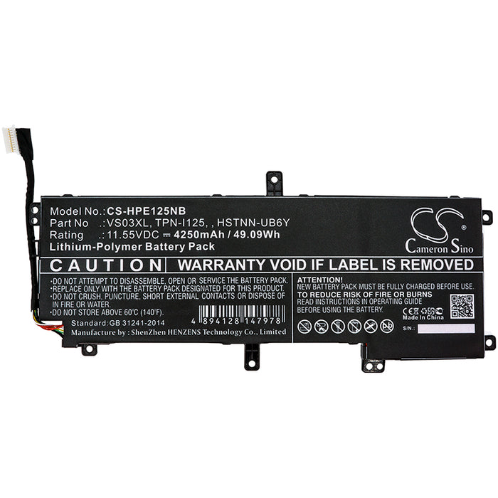 CS-HPE125NB : Battery for HP Envy 15-AS005NG W8Y52EA, Envy 15-AS005NG W8Y50EA, Envy 15-AS005NG W9T89EA and others - Replaces HP 849047-541, 849313-850, HSTNN-UB6Y and others