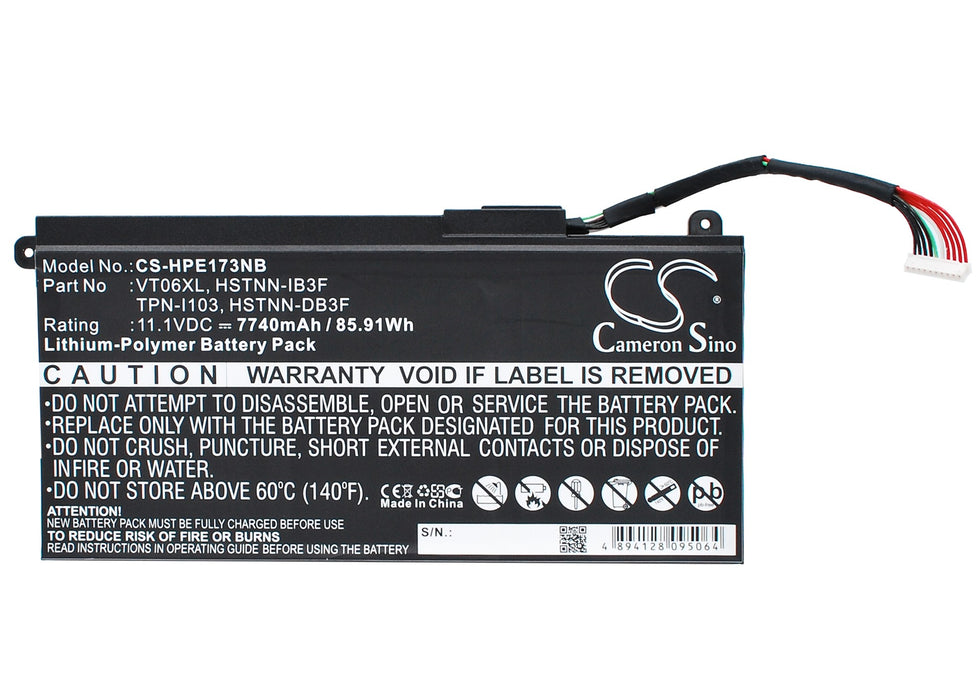 CS-HPE173NB : Battery for HP Envy 17-3000, Envy 17T-3000, Envy 17T-3200 and others - Replaces HP VT06XL, HSTNN-IB3F, TPN-I103 and others