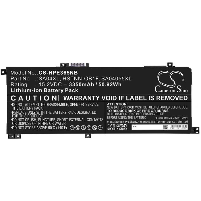 CS-HPE365NB : Battery for HP Envy X360 15-DS0002NC, Envy X360 15-dr0005na, Envy X360 15-DR0002NX and others - Replaces HP SA04XL, HSTNN-OB1F, HSTNN-OB1G and others