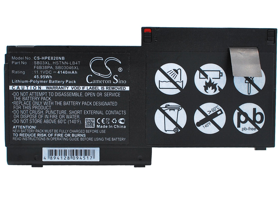 CS-HPE820NB : Battery for HP Elitebook 820, Elitebook 820 G1, EliteBook 820 G2-H0KE0EC and others - Replaces HP F6B38PA, SB03XL, HSTNN-LB4T and others