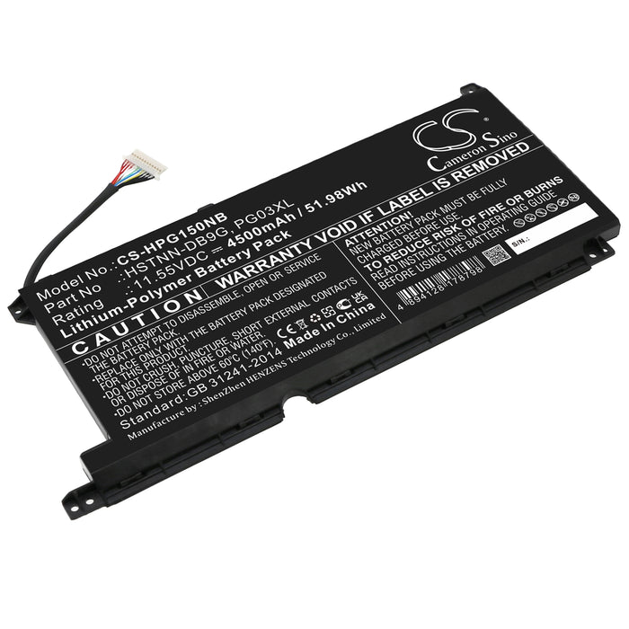 CS-HPG150NB : Battery for HP Pavilion Gaming 15-ec0020ng, Pavilion Gaming 15-DK0397NIA, Pavilion Gaming 15-DK1037TX and others - Replaces HP 3ICP6/60/72, HSTNN-DB9G, HSTNN-OB1I and others