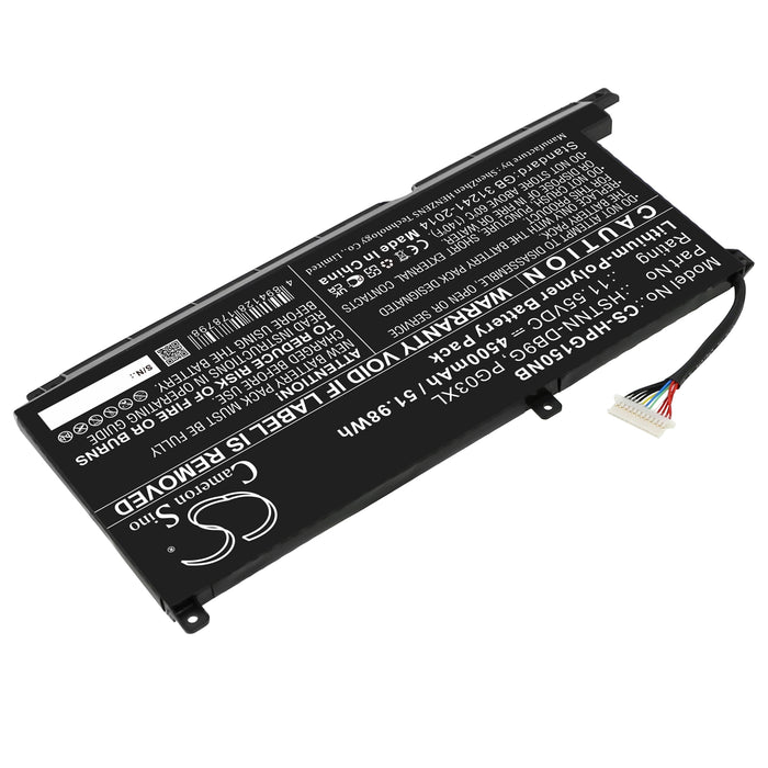 CS-HPG150NB : Battery for HP Pavilion Gaming 15-ec0020ng, Pavilion Gaming 15-DK0397NIA, Pavilion Gaming 15-DK1037TX and others - Replaces HP 3ICP6/60/72, HSTNN-DB9G, HSTNN-OB1I and others