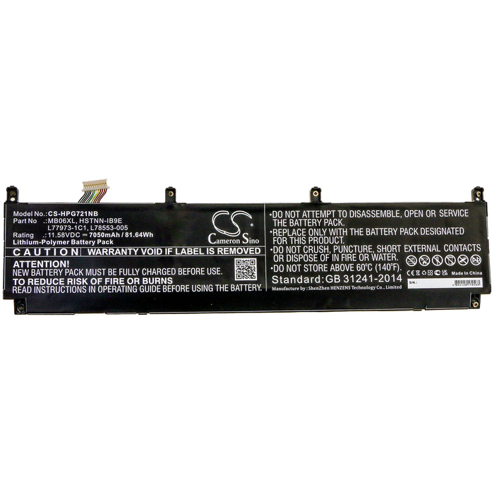 CS-HPG721NB : Battery for HP ZBook Studio G7 2J3H8PA, Zbook Studio G7 1J3R6EA, ZBook Studio G7 1J3U6EA and others - Replaces HP MB06XL, HSTNN-IB9E, L77973-1C1 and others