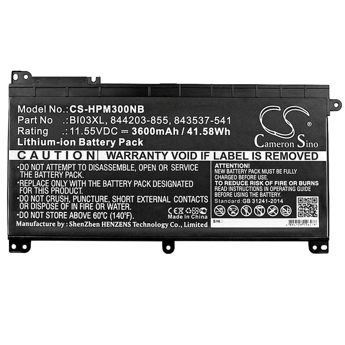 CS-HPM300NB : Battery for HP Pavilion X360 13-U113TU, Pavilion M3-U, Pavilion M3-U001DX and others - Replaces HP BI03XL, 844203-855, 843537-541 and others