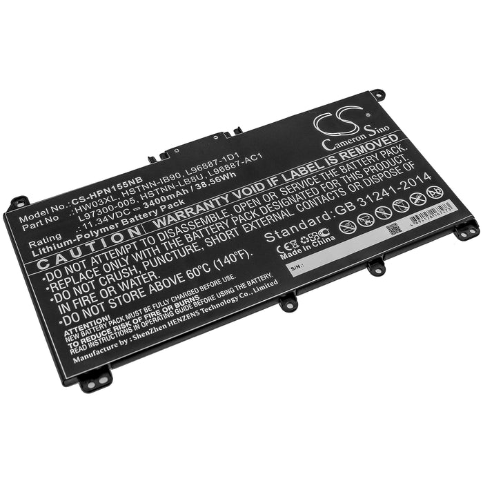 CS-HPN155NB : Battery for HP Pavilion 15 EG0073CL, Pavilion 15 15-EG0000 - Replaces HP HW03XL, HSTNN-IB90, L96887-1D1 and others