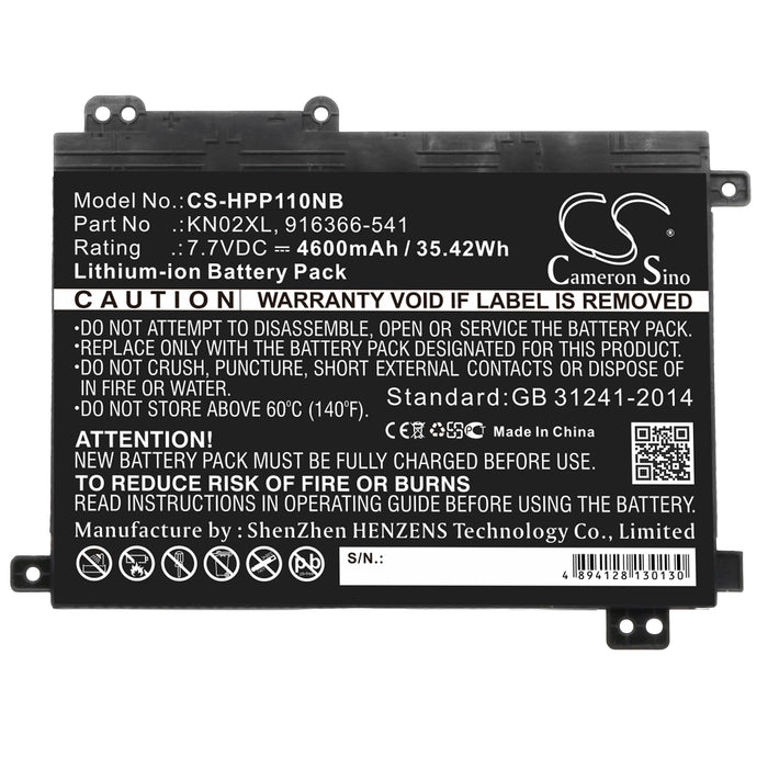 CS-HPP110NB : Battery for HP Pavilion 11M, Pavilion 11M-AD000, Pavilion 11M-AD013DX and others - Replaces HP KN02XL, 916366-541, HSTNN-IB7R and others