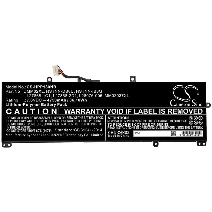 CS-HPP130NB : Battery for HP Pavilion 13-AN0006TU 5GR09PA, Pavilion 13-AN0004TU, Pavilion 13-AN0035TU and others - Replaces HP MM02XL, HSTNN-DB8U, HSTNN-IB8Q and others