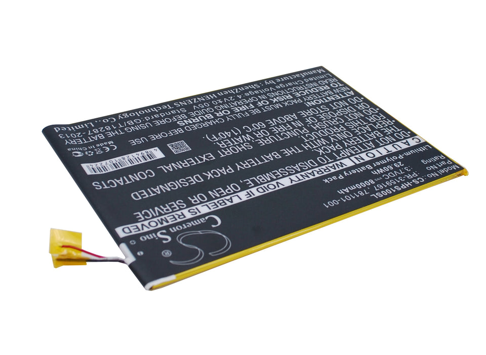 CS-HPS100SL : Battery for HP Slate 10 Plus, 2201 - Replaces HP PR-3159167, 781101-001