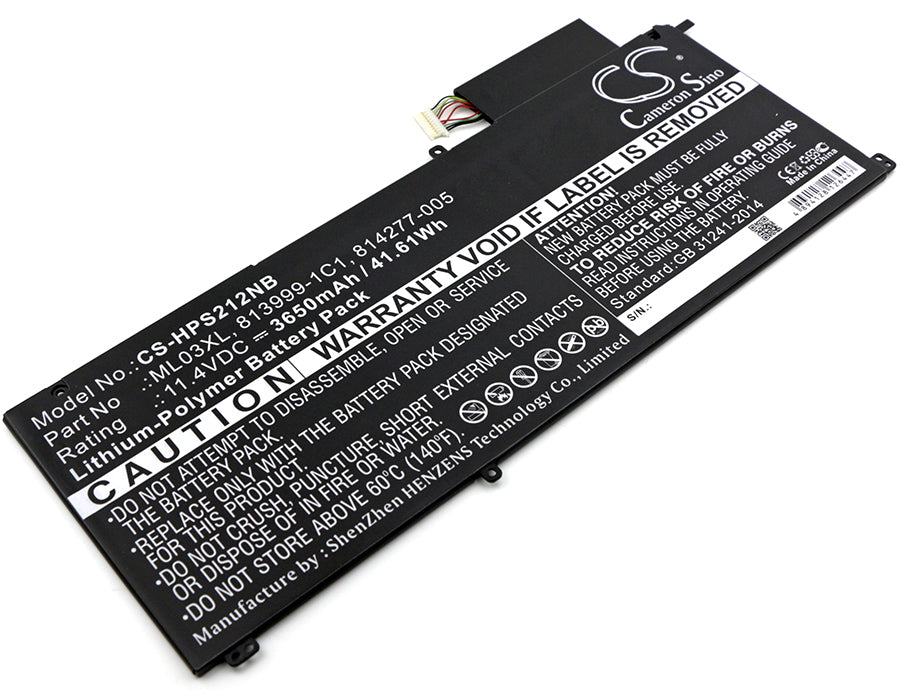 CS-HPS212NB : Battery for HP Spectre X2 12", Spectre X2 12-A001DX, Spectre x2 Detachable PC and others - Replaces HP ML03XL, 814277-005, 813999-1C1 and others