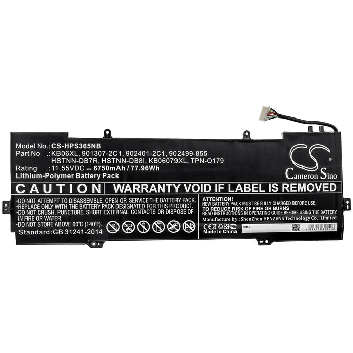 CS-HPS365NB : Battery for HP Spectre X360 15-BL001NV, Spectre X360 15-BL081NG, Spectre X360 15-BL102NO and others - Replaces HP KB06XL, 901307-2C1, 902401-2C1 and others