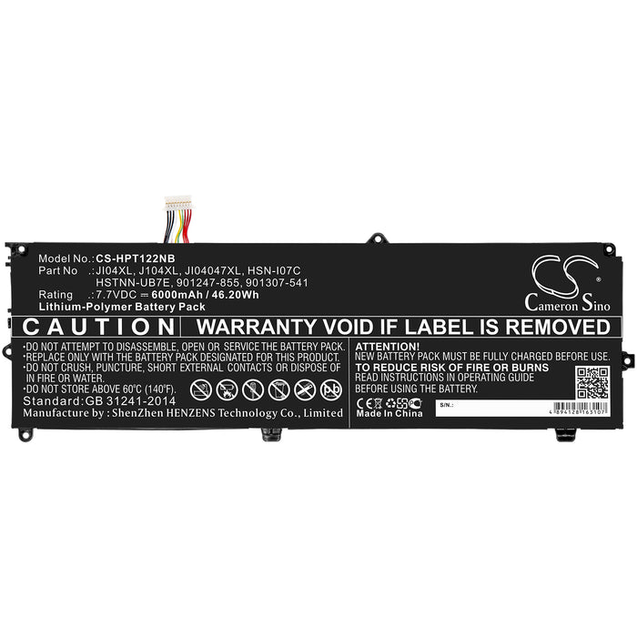 CS-HPT122NB : Battery for HP Elite X2 1012 G2 (1KE45AW), Elite X2 1012 G2 (1LW05EA), Elite X2 1012 G2 (1KE51AW) and others - Replaces HP JI04XL, 901247-855, 901307-541 and others