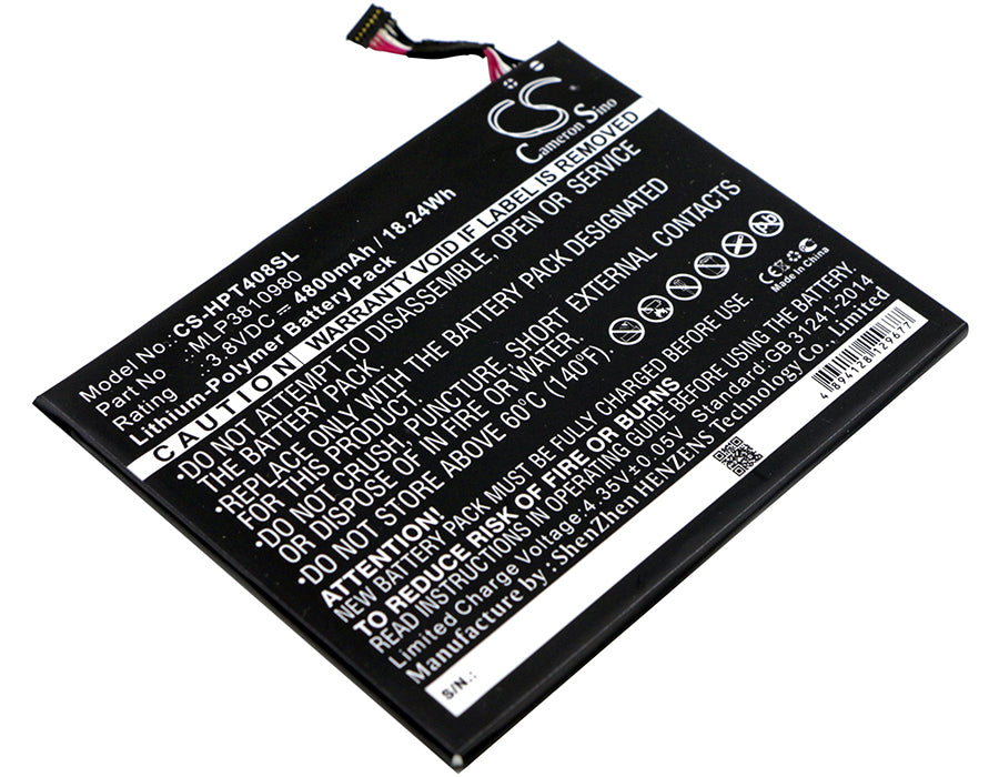 CS-HPT408SL : Battery for HP Pro Tablet 408 G1, I508O, T5L65PA and others - Replaces HP MLP3810980, 805089-001