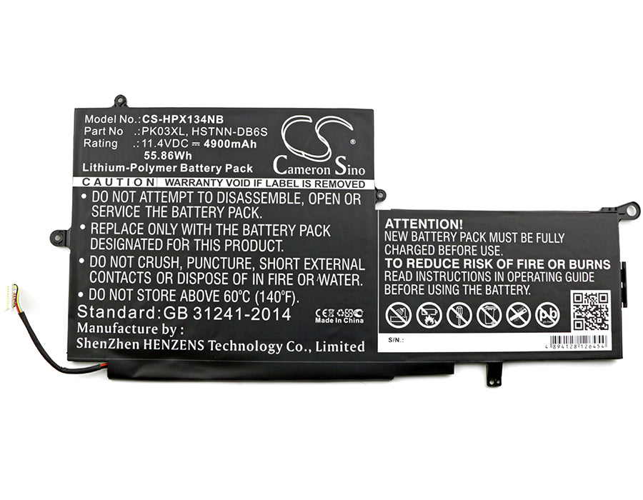 CS-HPX134NB : Battery for HP Spectre Pro X360, Spectre 13-4000, Spectre 13-4003DX and others - Replaces HP PK03XL, HSTNN-DB6S, 6789116-005 and others