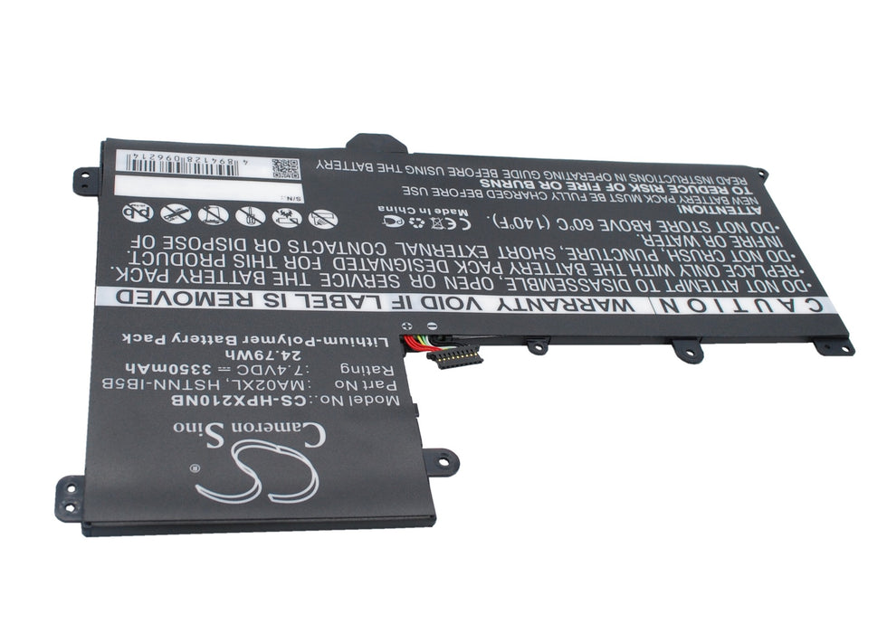 CS-HPX210NB : Battery for HP SlateBook 101, SlateBook 101" X2 10-10-h010NR, TPN-Q127 and others - Replaces HP MA02XL, HSTNN-IB5B, 722231-001 and others