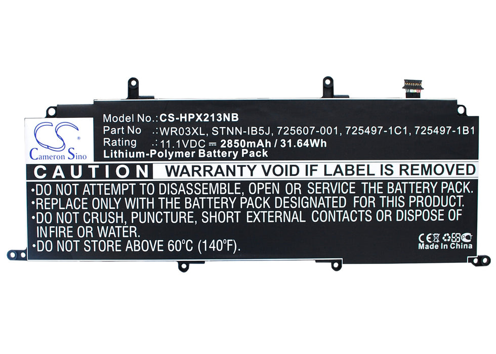 CS-HPX213NB : Battery for HP Split X2 13-M000, TPN-Q133, Split 13-M114TU X2 and others - Replaces HP WR03XL, STNN-IB5J, 725607-001 and others