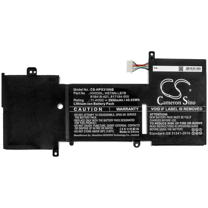 CS-HPX310NB : Battery for HP X360 310 G2 - Replaces HP HV03XL, HSTNN-LB7B, 818418-421 and others