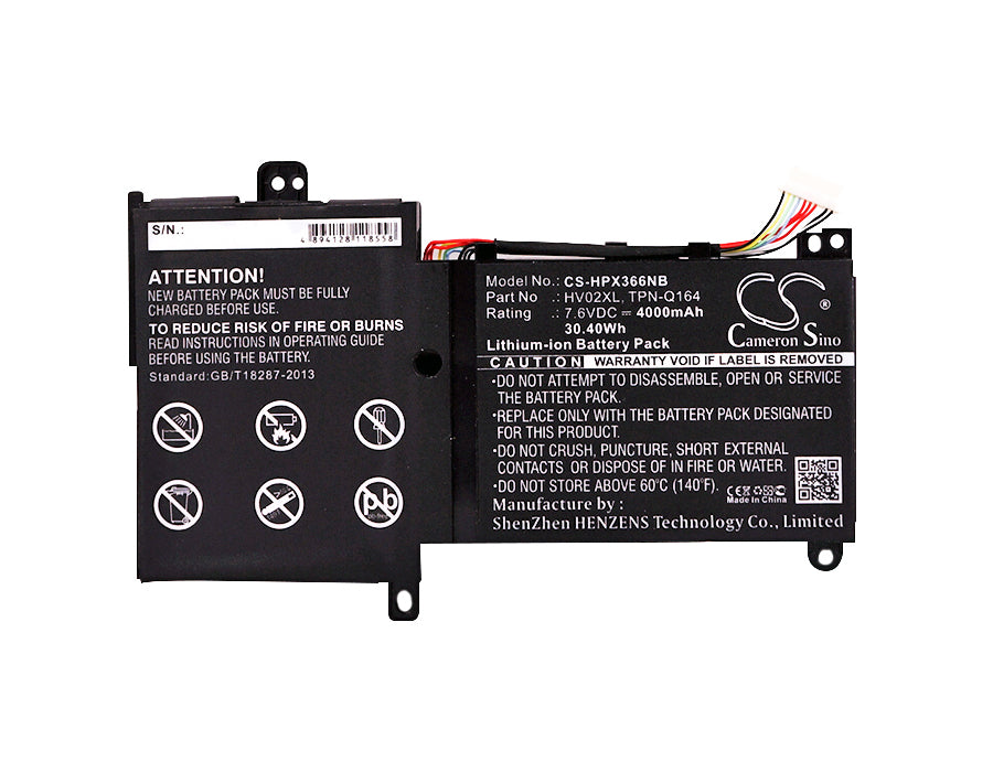 CS-HPX366NB : Battery for HP Pavilion X360 11.6, Pavilion X360 11-K, Pavilion x360 11-K064NR and others - Replaces HP HV02XL, HSTNN-LB6P, TPN-Q164 and others