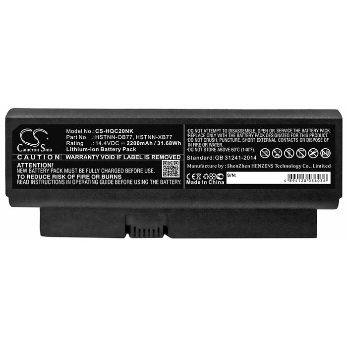 CS-HQC20NK : Battery for HP Business Notebook 2230s, Presario CQ20, Presario CQ20-100 and others - Replaces HP 482372-322, 482372-361, 493202-001 and others