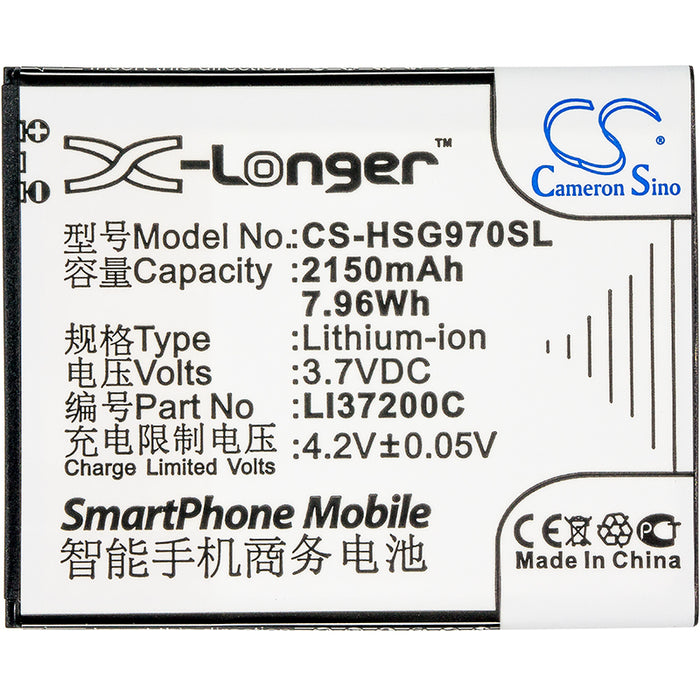 CS-HSG970SL : Battery for Hisense HS-U970, HS-U966, HS-T970 and others - Replaces Hisense LI37200C