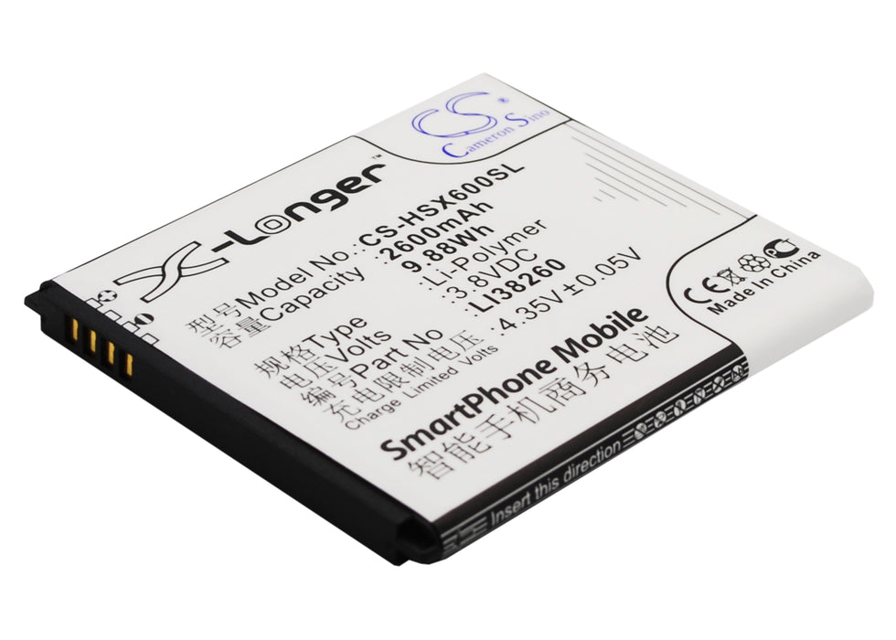 CS-HSX600SL : Battery for Hisense HS-X6, HS-X6C, HS-X6T and others - Replaces Hisense LI38260