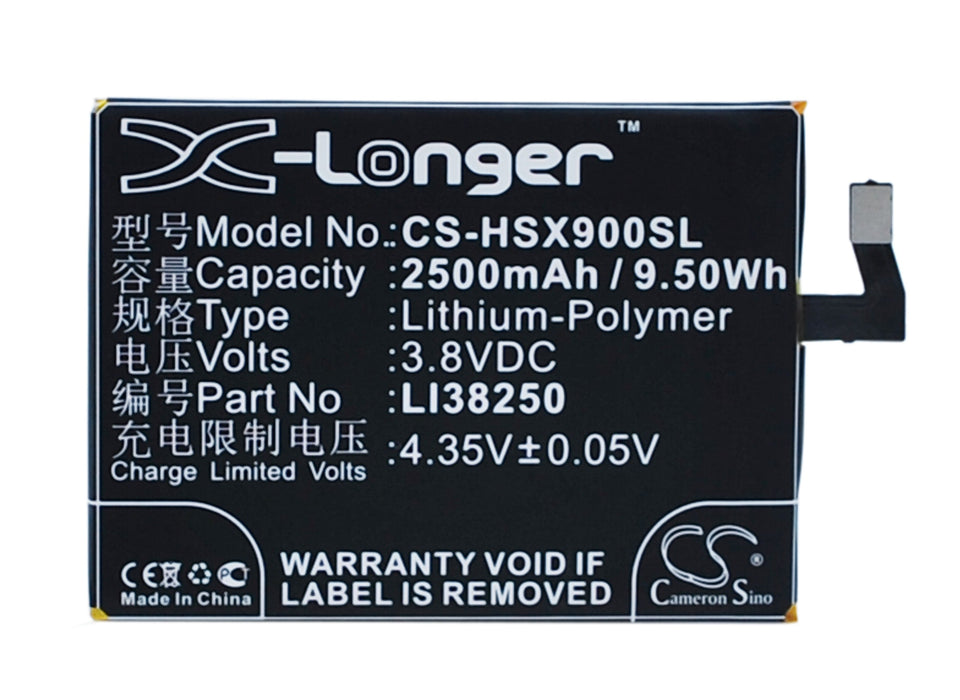 CS-HSX900SL : Battery for Hisense X9T, X5T, HS-X5T - Replaces Hisense LI38250