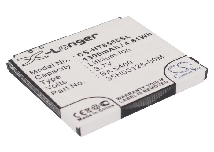 CS-HT8585SL : Battery for T-Mobile HD2, Leo - Replaces T-Mobile 35H00128-00M, BA S400, BB81100