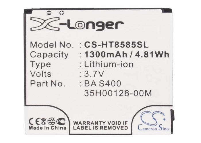 CS-HT8585SL : Battery for T-Mobile HD2, Leo - Replaces T-Mobile 35H00128-00M, BA S400, BB81100