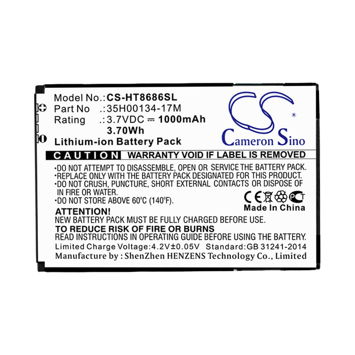 CS-HT8686SL : Battery for Vodafone 7 Trophy - Replaces Vodafone 35H00134-17M