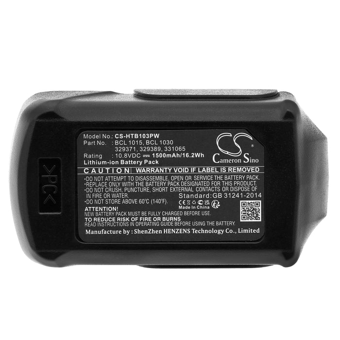 CS-HTB103PW : Battery for Hitachi CJ10DL, DS10DFL, FCG 10DL and others - Replaces Hitachi 329369, 329370, 329371 and others