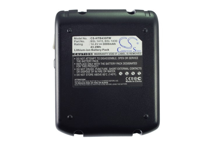 CS-HTB430PW : Battery for Hitachi DS 14DBL, DV 14DBL, C 14DSL2 and others - Replaces Hitachi BSL 1415, BSL 1430, 329083 and others