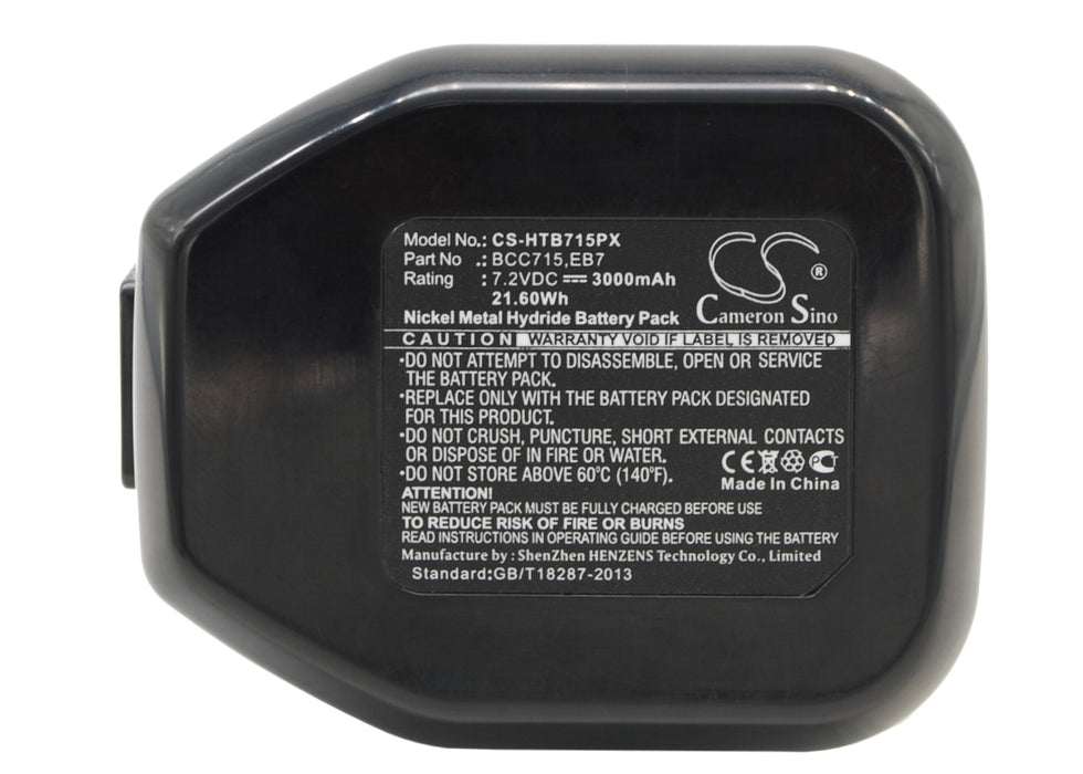 CS-HTB715PX : Battery for Hitachi WH6DC, NR90GR2, NR90GC3 and others - Replaces Hitachi BCC715, EB7, EB712S and others