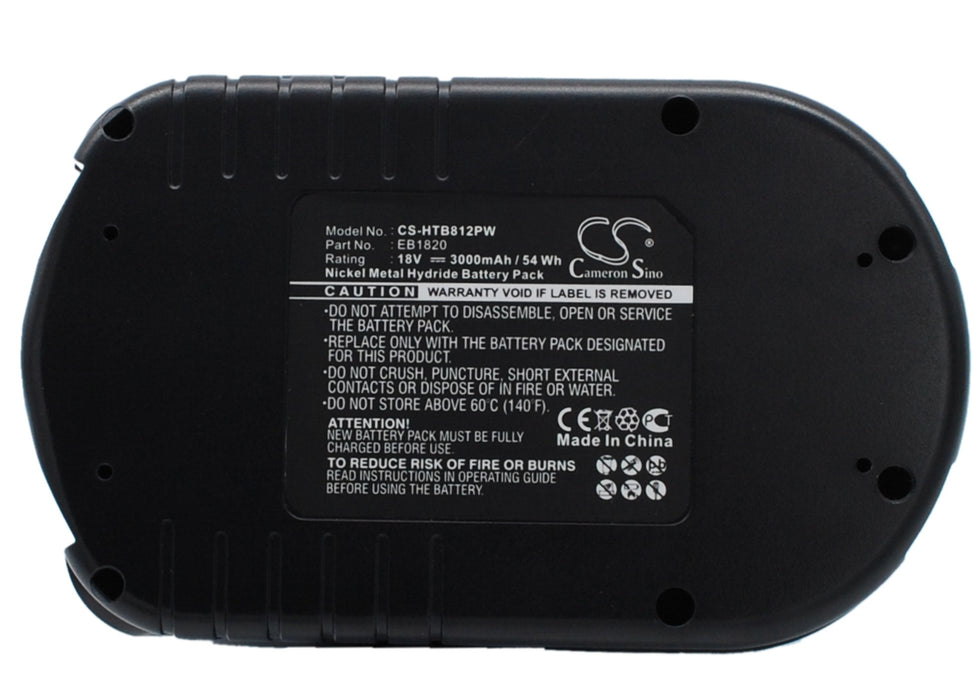 CS-HTB812PW : Battery for Hitachi C 18DL, C 18DLX, C 18DMR and others - Replaces Hitachi EB 1812S, EB 1814SL, EB 1820L and others
